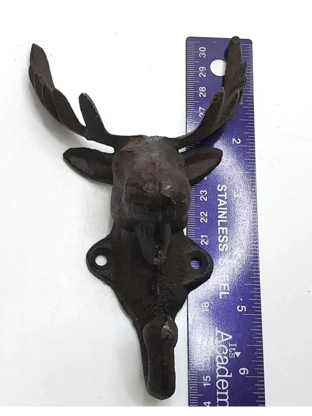 Cast Iron Moose Deer Wall Hook Key Rack Coat Rack Rustic Forest Brown Finish
